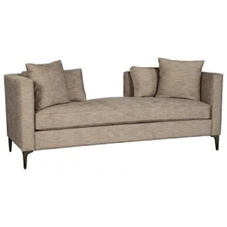 Contemporary Settee with Metal Legs